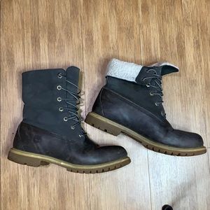 Timberlands Teddy Fleece Leather Boots🐻